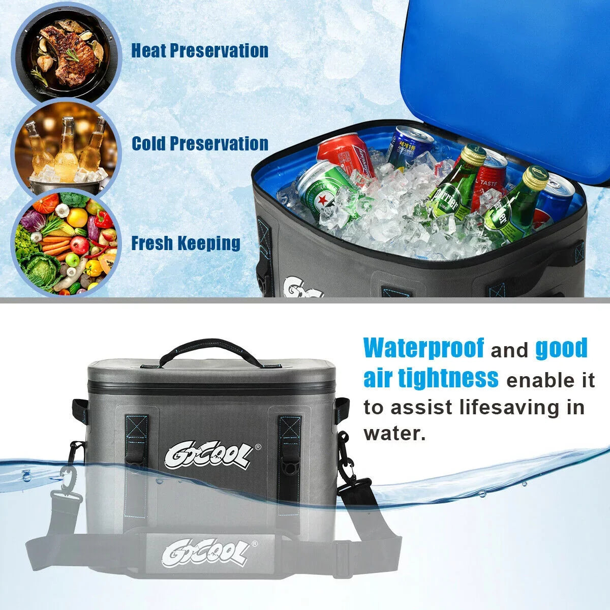 Bag Water-Resistant Cooler For Portable Cans Leak-Proof 30 Picnic Soft Insulated Gymax