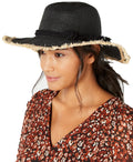 Women’s Twisted Rope INC Concepts Hats, International Straw Detail Floppy & Black