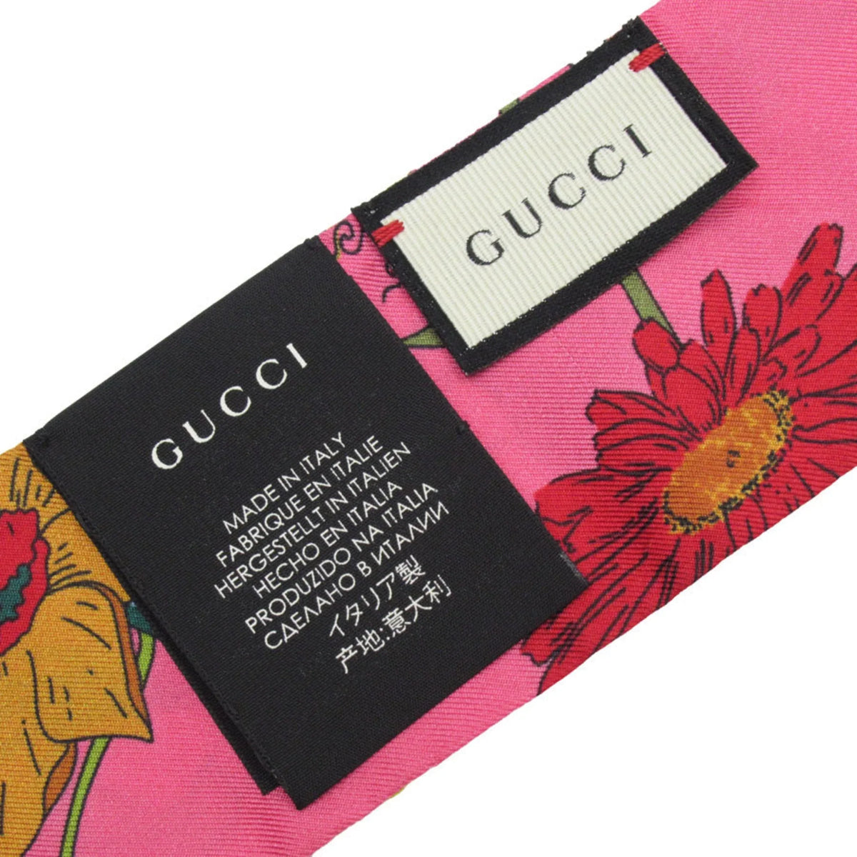 Scarf GUCCI Pre-Owned Muffler Pink/Multicolor Silk Women's w0157a (Good)