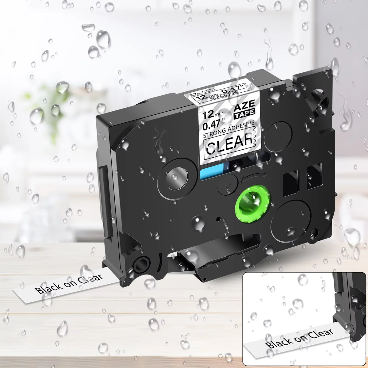 TZe Strength Label TZe-131 TZe-S131 Clear TZ-131 P-touch Tape on TZ Extra Brother 12mm GREENCYCLE for Compatible Black 20PK TZ-S131 Laminated