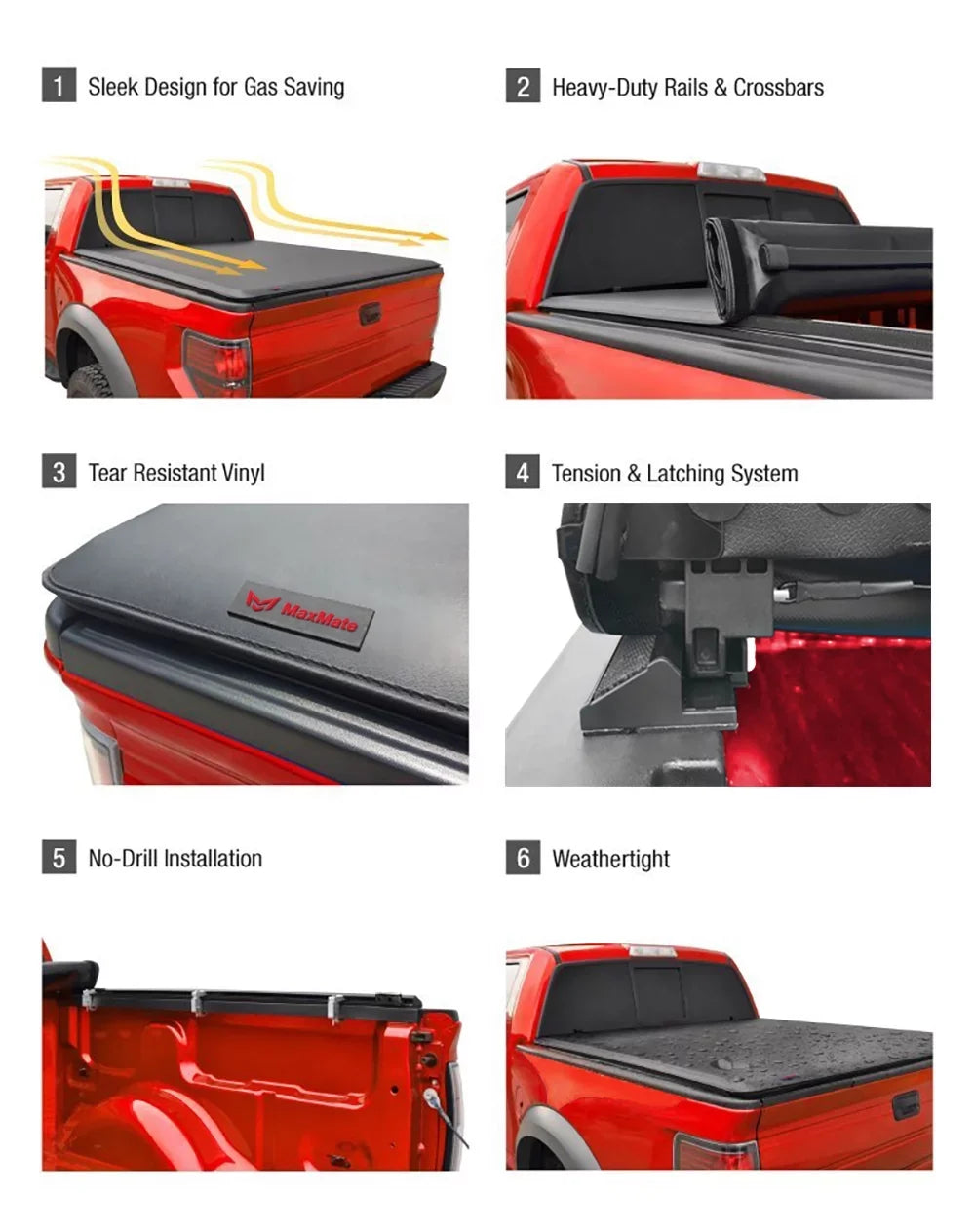 Nissan Roll-up | Bed Compatible Bed Soft Frontier Truck (73") 6' TCN169058 MaxMate Tonneau 2022-2024 | Cover with