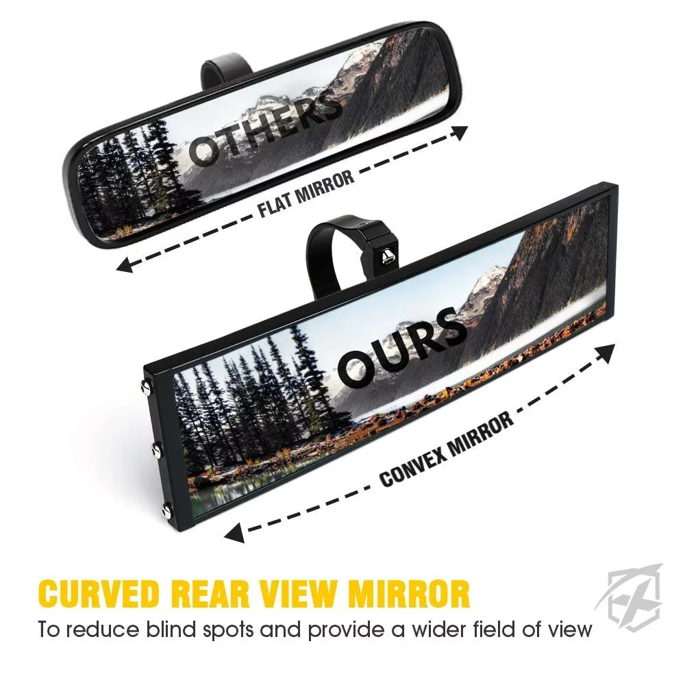 Xprite Aluminum Rollbars Integrated 2" Dome fits 1.75" - w/ Rear LED 9" Lights UTV Mirror View