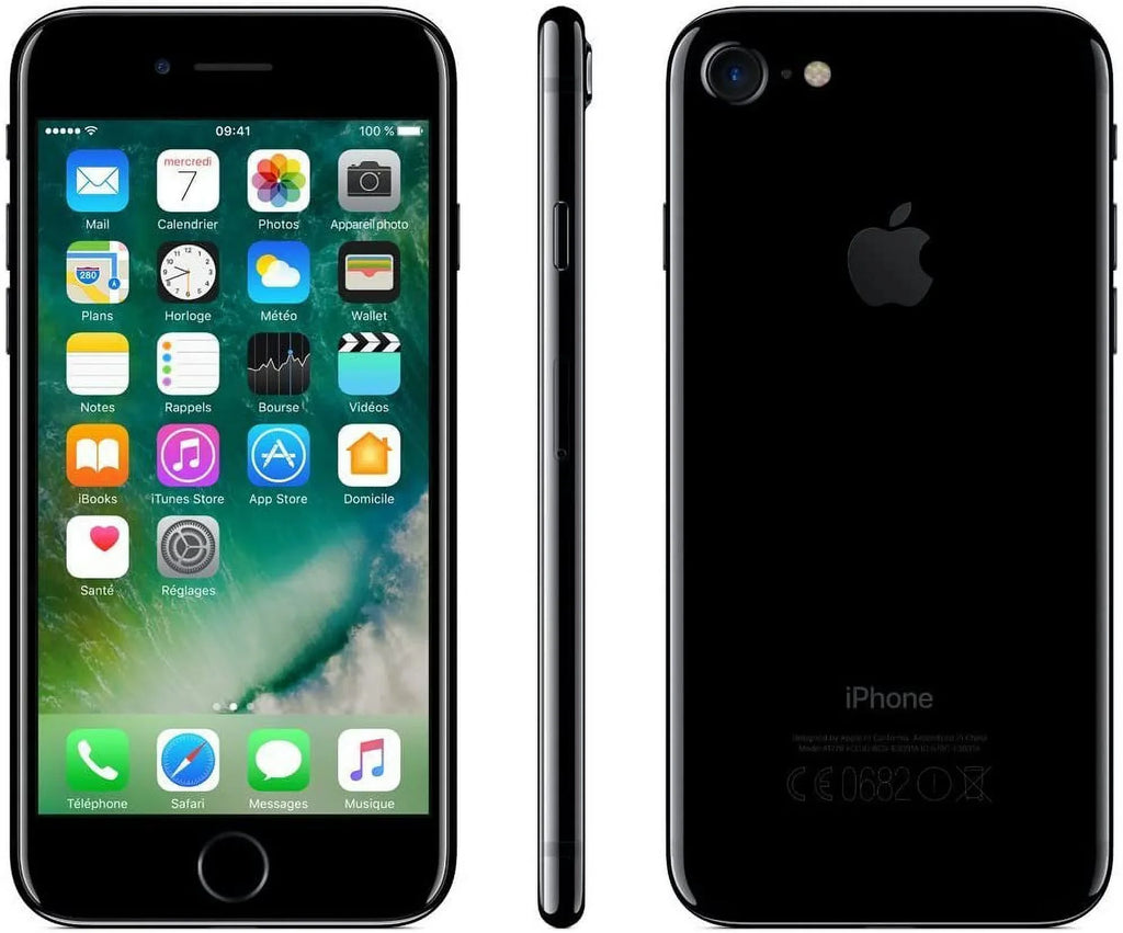 iPhone Unlocked Jet 7- Pre-Owned Black 256GB Carrier Apple (Fair)