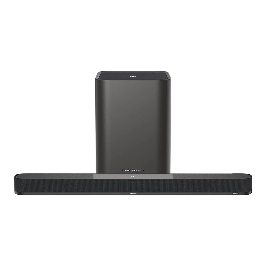 DTS:X Ambeo Soundbar AMBEO Sennheiser 8in Sub and 350W Atmos with Soundbar 7.1.4 Bluetooth Subwoofer Wireless Channel Plus Dolby with with