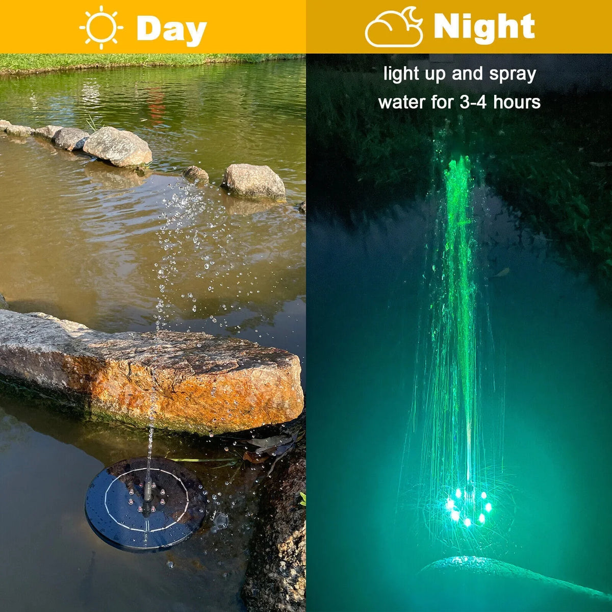 Solar Floating Pond Pool Bird Power Bath Water Outdoor Garden Pump Fountain 6LED
