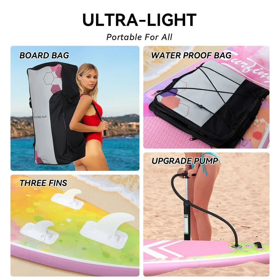 Kayak Inflatable FULLWATT Seat Board Kit Stand Paddle Complete with Surfboard Up SUP 11FT