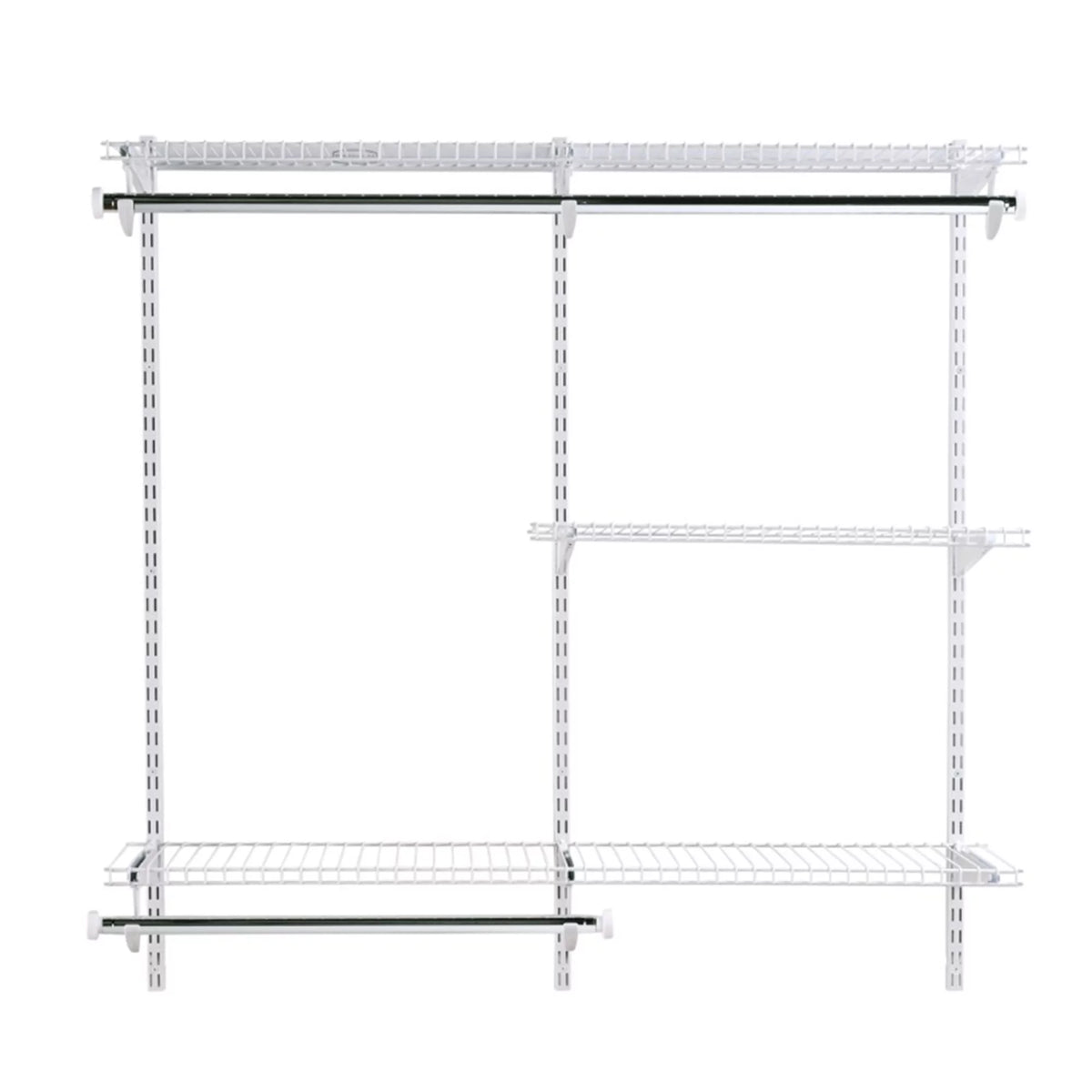 8 Custom to 4 (2 Rubbermaid Kit, Closet White Configurations Pack) Ft Organizer