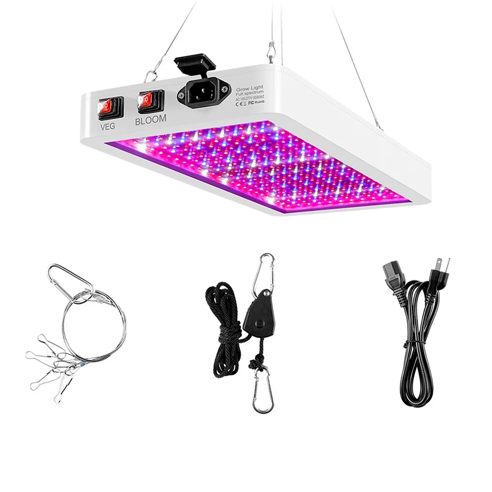 Switch Plants Seedlings Growing Grow for Waterproof 2000W for and IP65 Indoor Full Lamps Plant Spectrum 312 LED Veg Bloom Greenhouse Hanging Andoer Flowers LEDs Dual Light