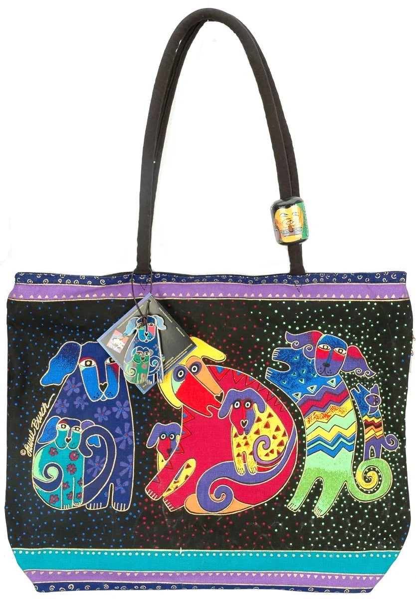 Zipper Doggies Shoulder Top Tote 18"X5"X15"-Dogs &