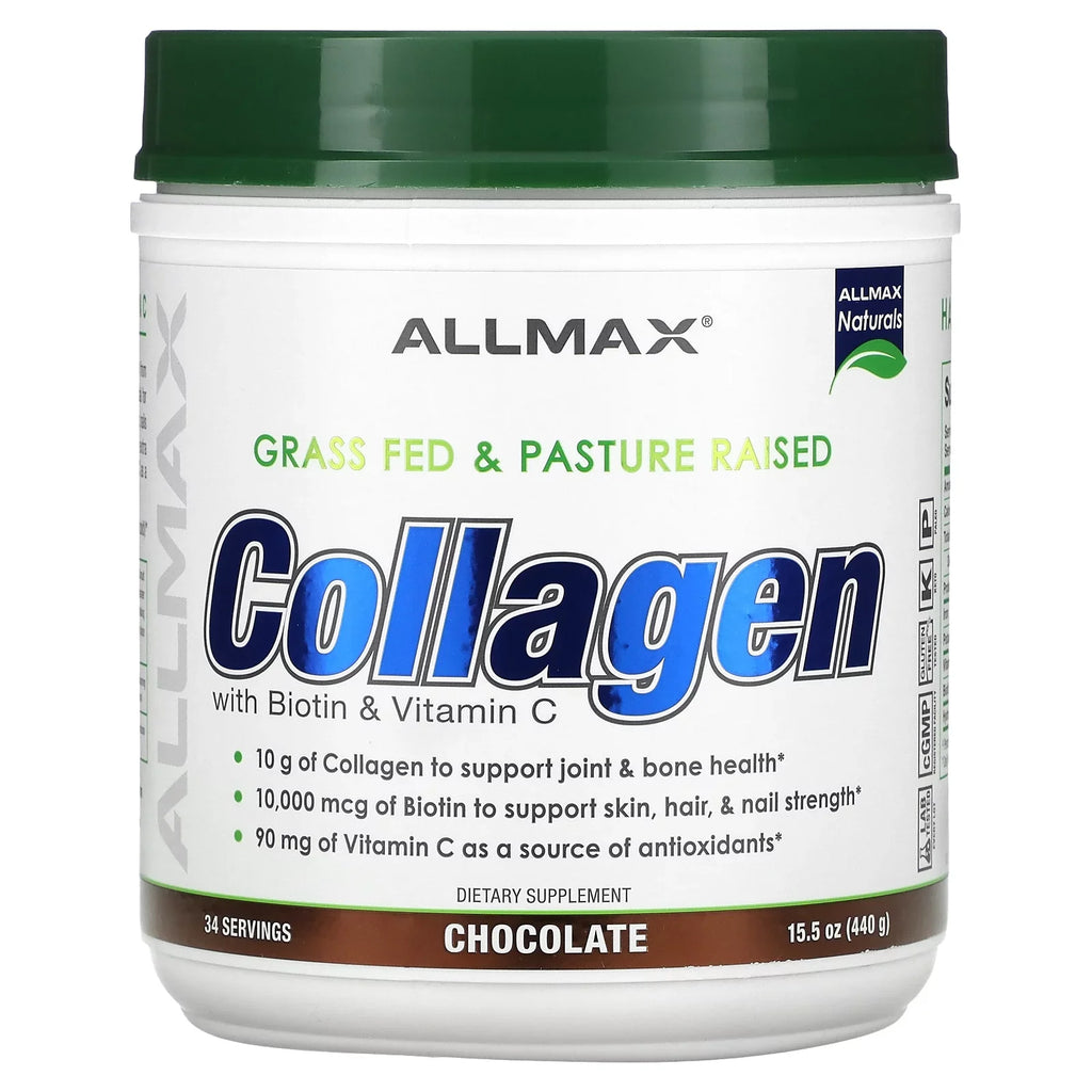 Collagen g) C, ALLMAX (440 15.5 Chocolate, Vitamin oz & Biotin with