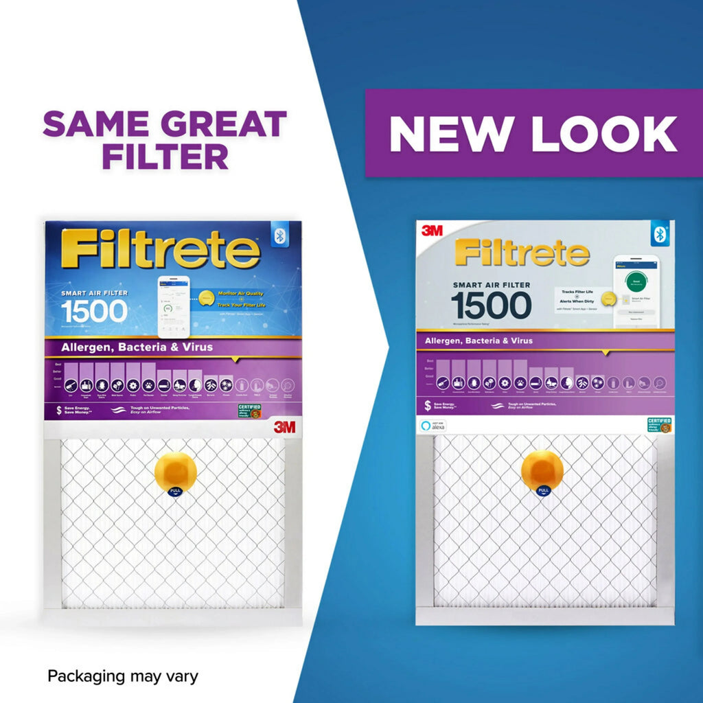Allergen, 1 Virus, MERV MPR Filtrete Smart 12, 16x25x1 Air Filter, 1500 Bacteria Filter