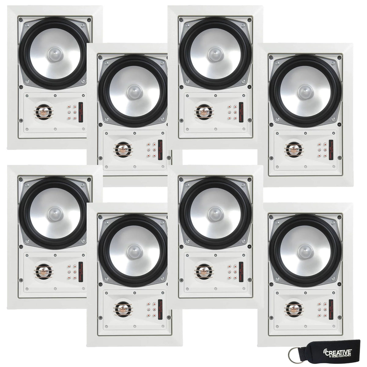 4 total) - of Speaker Includes Ceiling MT6 SpeakerCraft or Three (Multipack pair, speakers - White Grill In-Wall 8