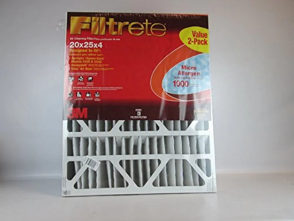 Allergen Air Filter, MERV 12-Month Filtrete 11, Pleated Defense MPR Filters, Deep 4-Inch 20x25x4 Air 2 Filters 1000,