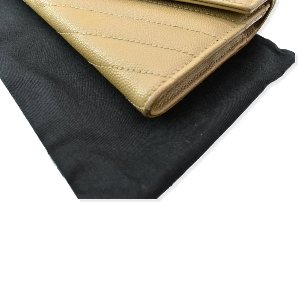 De SAINT Pre-owned Grain Beige YVES LAURENT Monogram Poudre Wallet