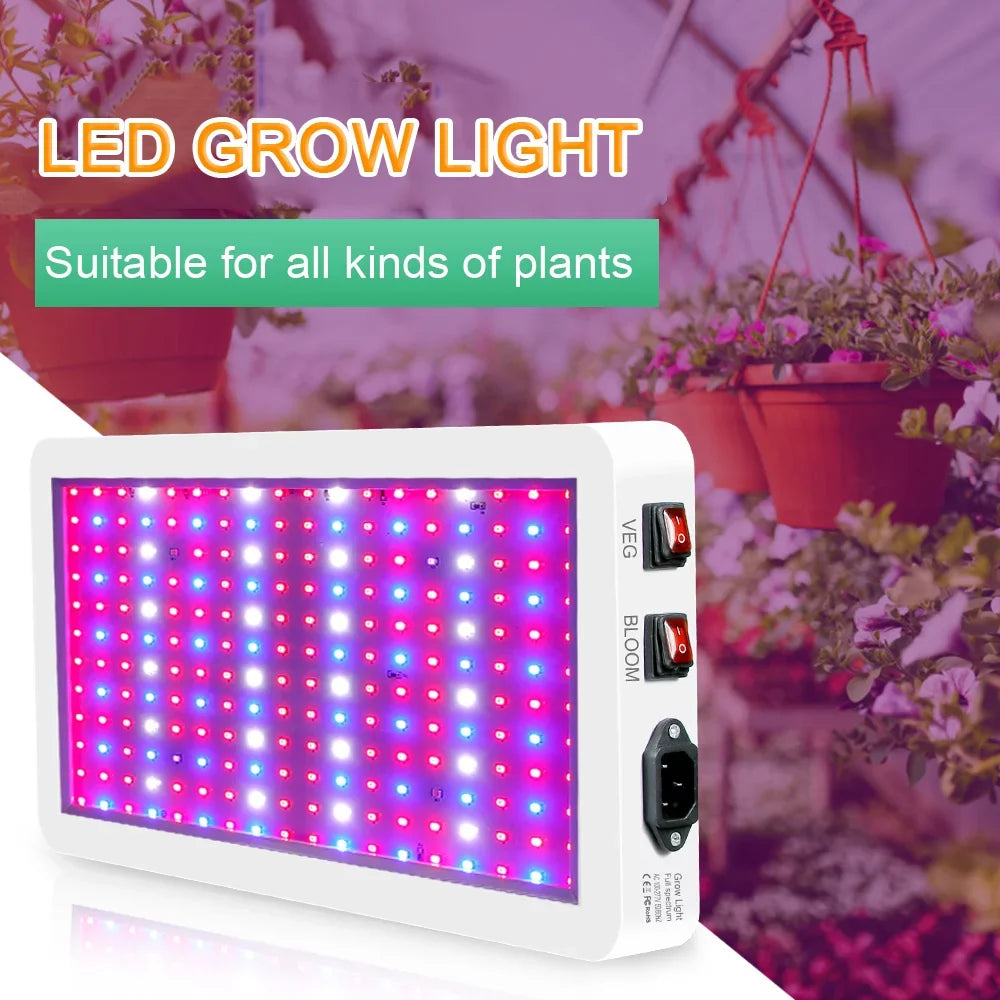 Switch Plants Seedlings Growing Grow for Waterproof 2000W for and IP65 Indoor Full Lamps Plant Spectrum 312 LED Veg Bloom Greenhouse Hanging Andoer Flowers LEDs Dual Light