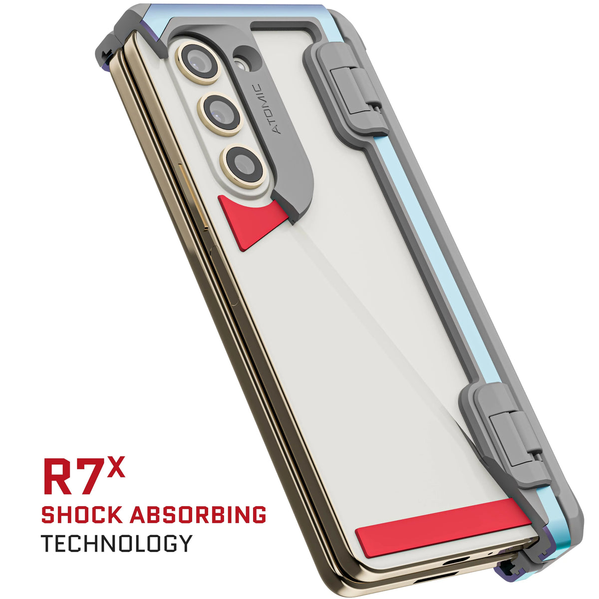 Cover Slim Z Ghostek Metal Atomic (Prismatic) Fold Clear Galaxy Case Aluminum Samsung 5 Phone