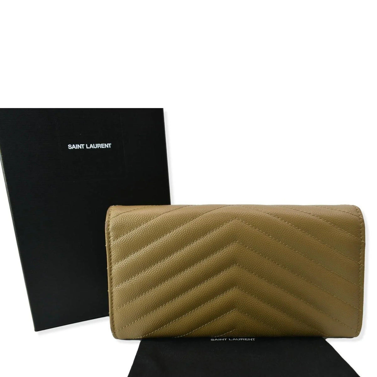 De SAINT Pre-owned Grain Beige YVES LAURENT Monogram Poudre Wallet