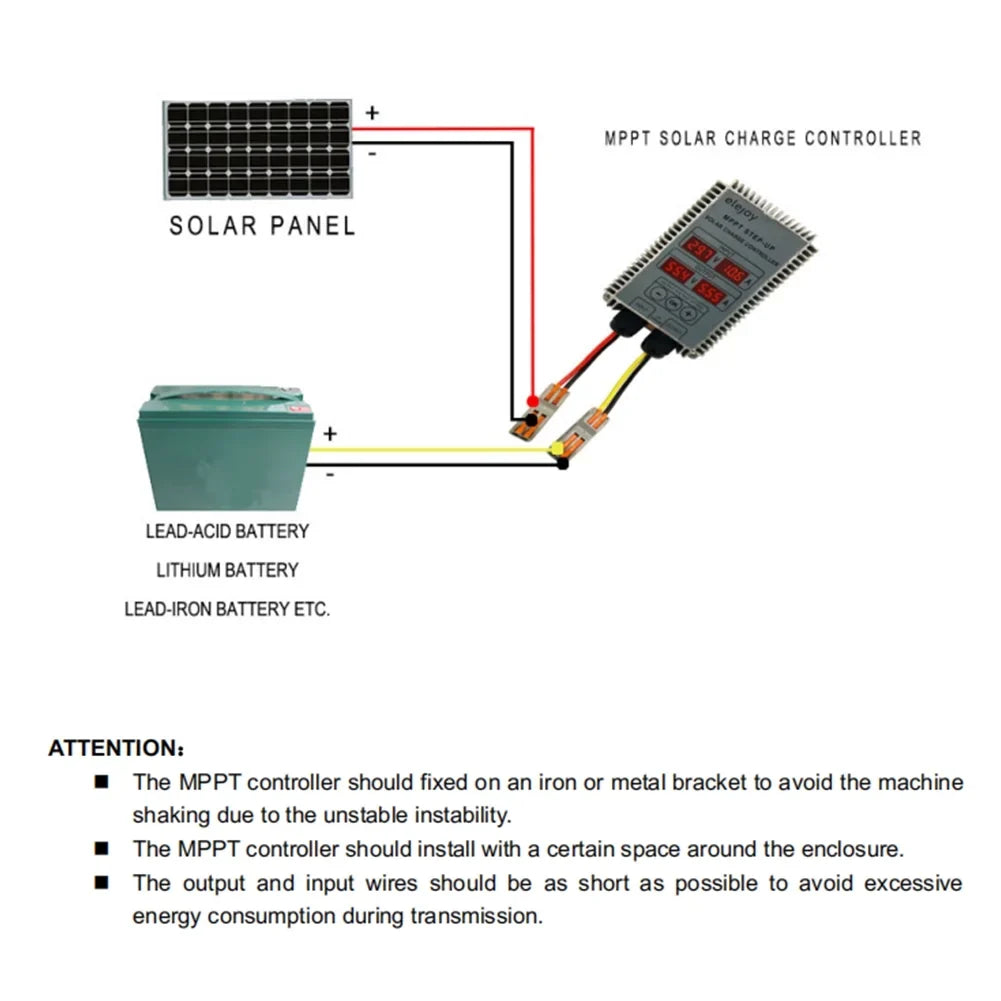10~30V Step-Down CACAGOO Battery Adjustable Solar Tracking Controller Voltage Waterproof MPPT Dustproof Real-Time Recharging Output