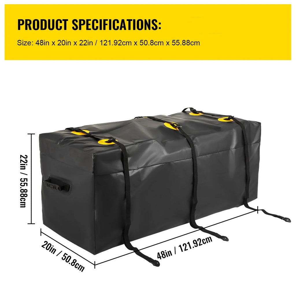 for Heavy Straps, Bag Hitch Cargo Cargo Hitch Cubic Reinforced Truck 48"x20"x22" Feet), 840D Carrier Fits Waterproof Hitch (12 Car Vans SUV PVC, with Basket BENTISM Carrier Bag, Duty