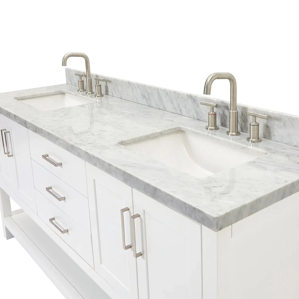 Standing Free Ariel Basin Vanity Magnolia - S073dcwrvo Double Set 73" White