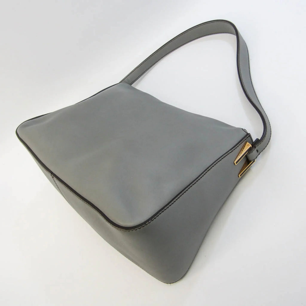 Leather Big Pre-Owned Mamma Shoulder (Good) Fendi Bucket 8BR638 Gray Women's Bag