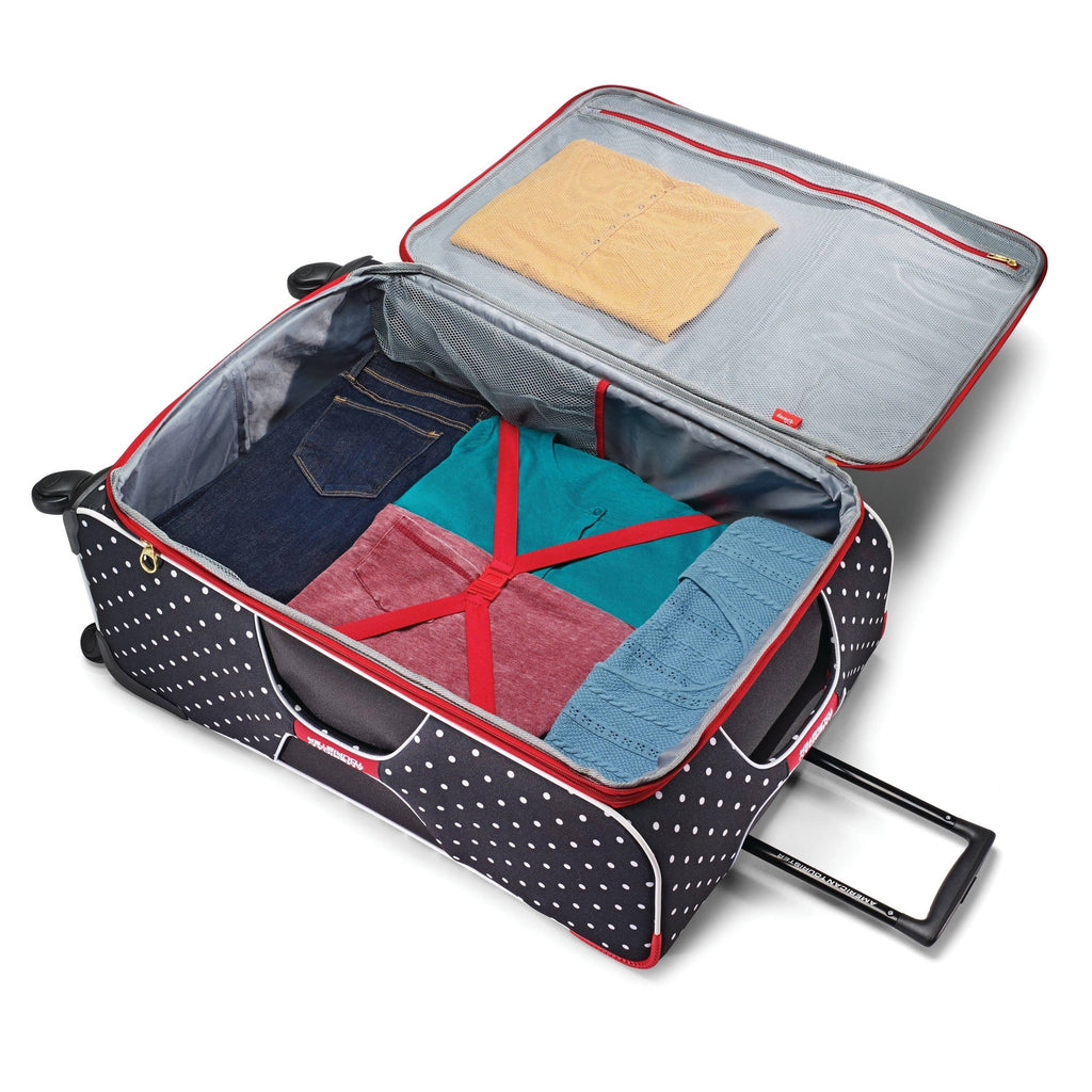 Mouse Minnie Carry On Spinner Bow Suitcase Softside Red