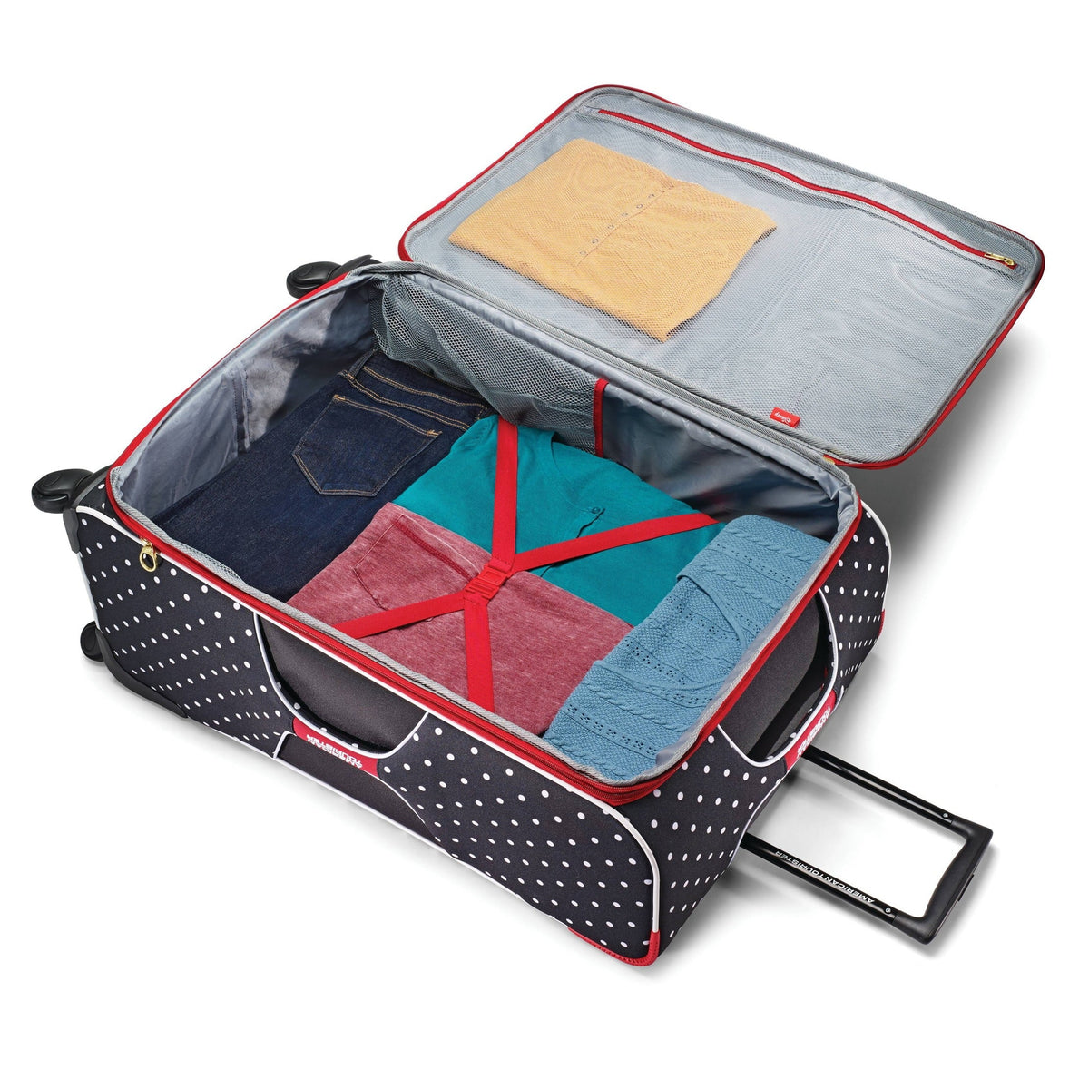 Mouse Minnie Carry On Spinner Bow Suitcase Softside Red