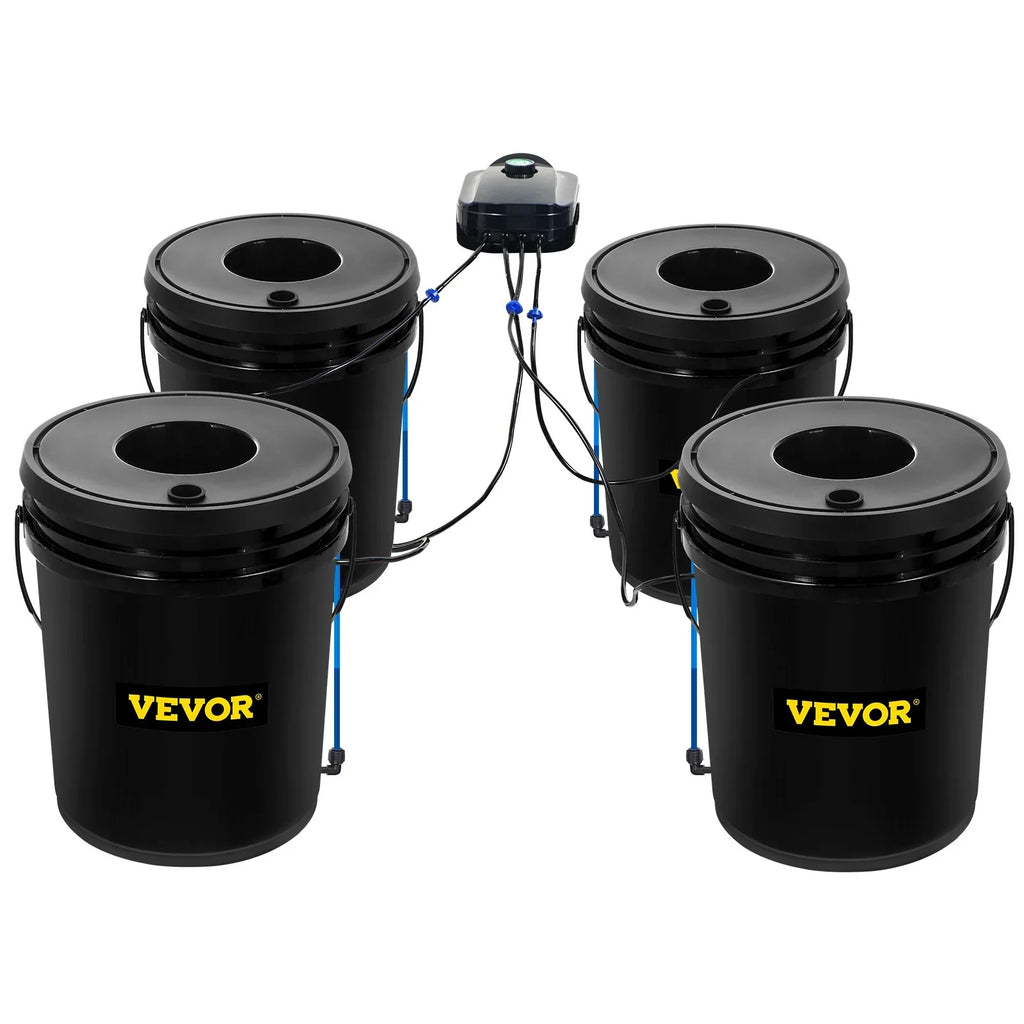 DWC Leafy Water Kit, Pump, Stone Grow Vegetables Indicator for 4-Bucket 5-Gallon, & Hydroponic System with Level Indoor/Outdoor VEVOR Air