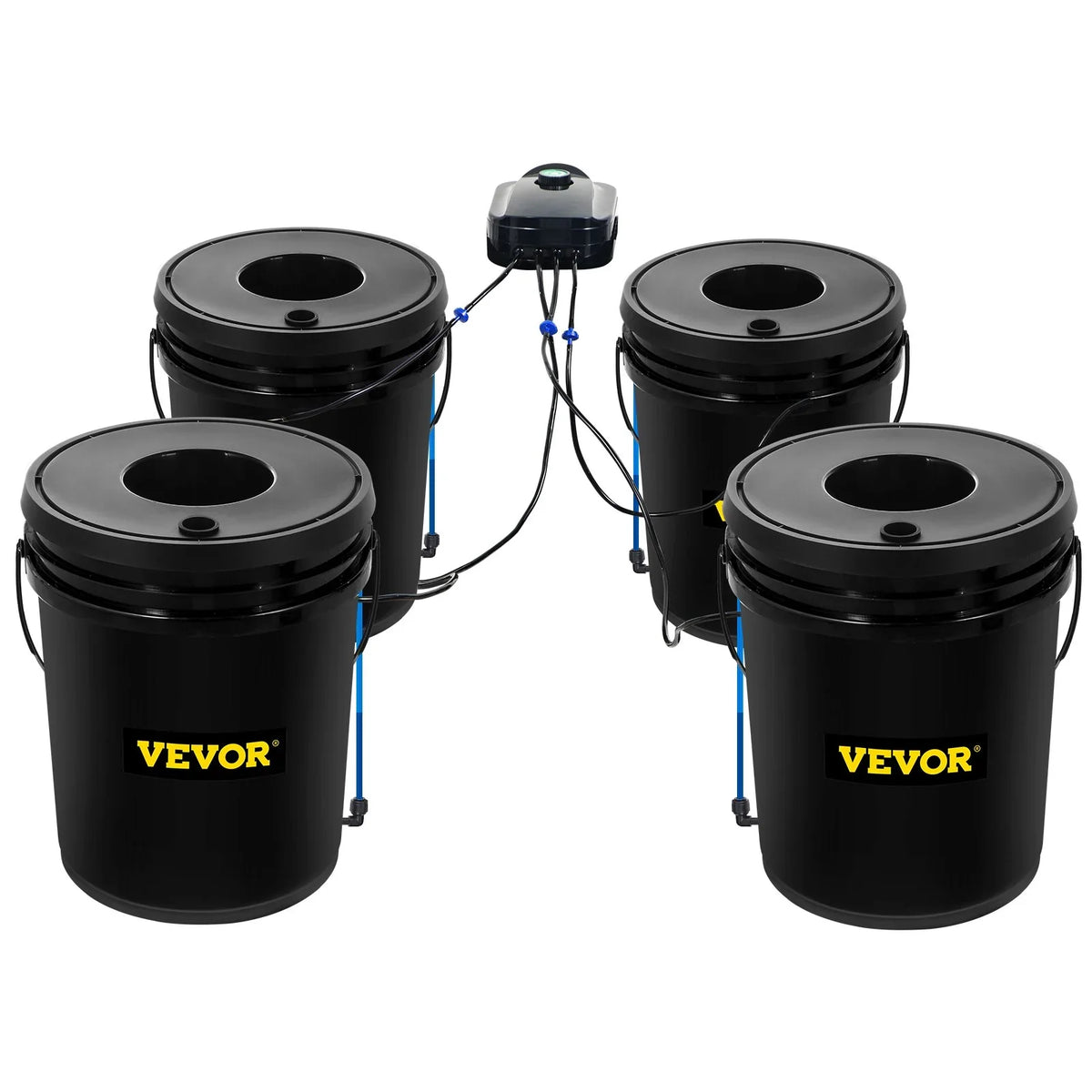 DWC Leafy Water Kit, Pump, Stone Grow Vegetables Indicator for 4-Bucket 5-Gallon, & Hydroponic System with Level Indoor/Outdoor VEVOR Air