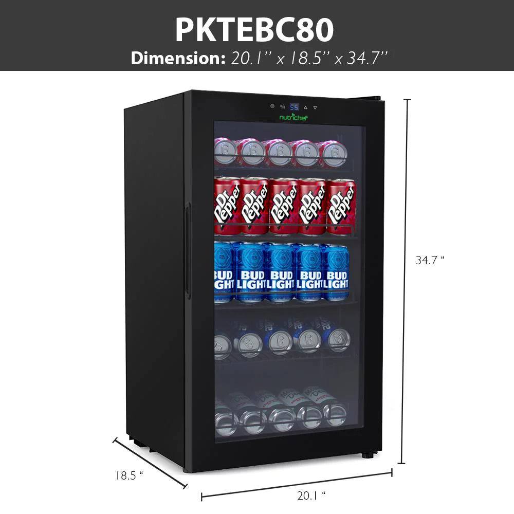 x 34.7’ Refrigerator (132 20.1’’ Can Beverage Nutri Can Cooler, 18.5’’ Chiller Fridge Capacity), Chef Compact x Beverage
