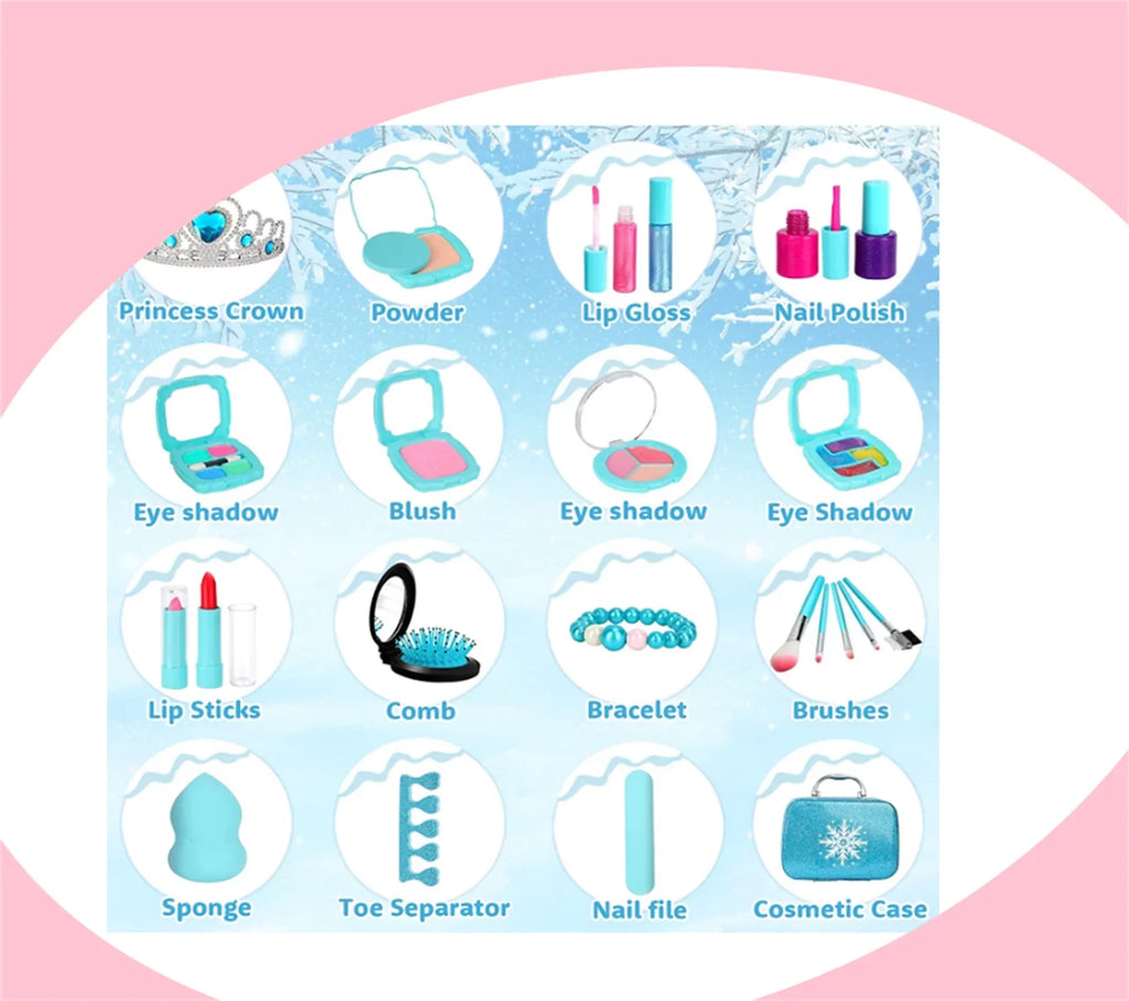 Girl,Washable Real Kids Makeup Make Frozen up kit for Kit