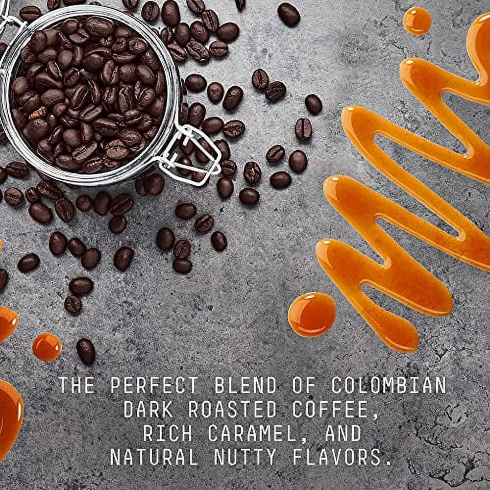 Cold Coffee, Ground, Colombian, Acid, Street Natural Nut Flavor, Low Coarse 1lb Roast Caramel 100% Stone Gourmet Brew Flavored Dark