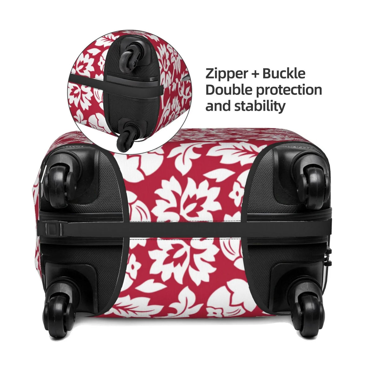 Bingfone Luggage Suitcase Inch Anti-Scratch Luggage Cover 18-32 Cover Fits Washable Protector Suitcase Flowers Red Cover