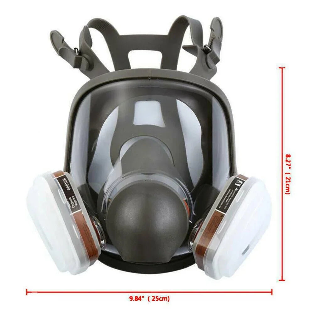 Gas Face Set Spraying Mask for Full 6800 w/Filters Painting Facepiece Respirator
