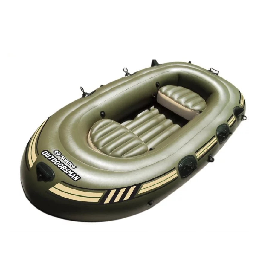 Black and Swim Green -12' Fishing Boat - 6-Person Inflatable Float Central