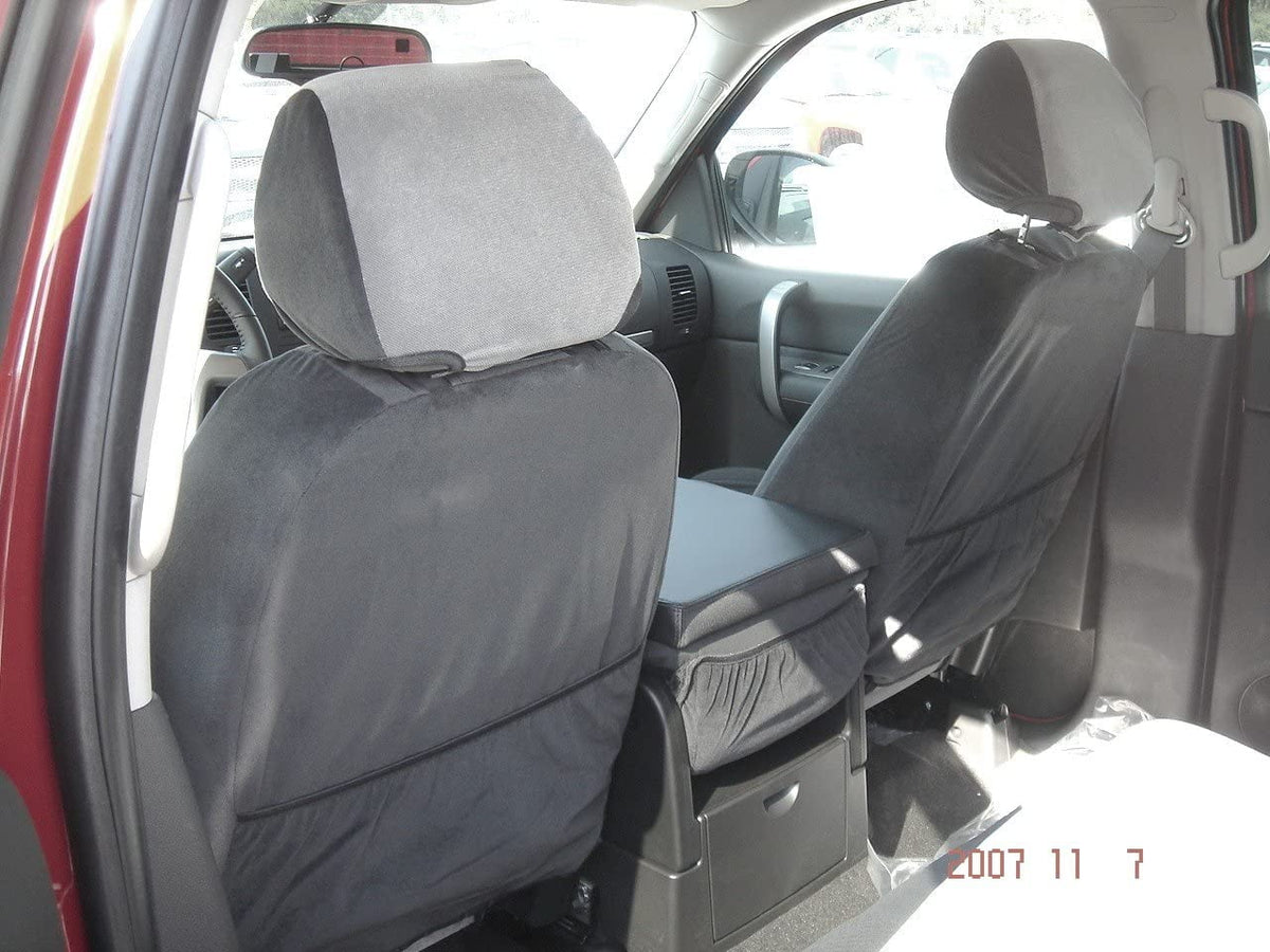 40/20/40 Gray Velour Silverado, 2007-2013 Opening 2 Chevy Opening and Suburban Console Black With C1127 Lids Split LT With and In Seat Front Tahoe