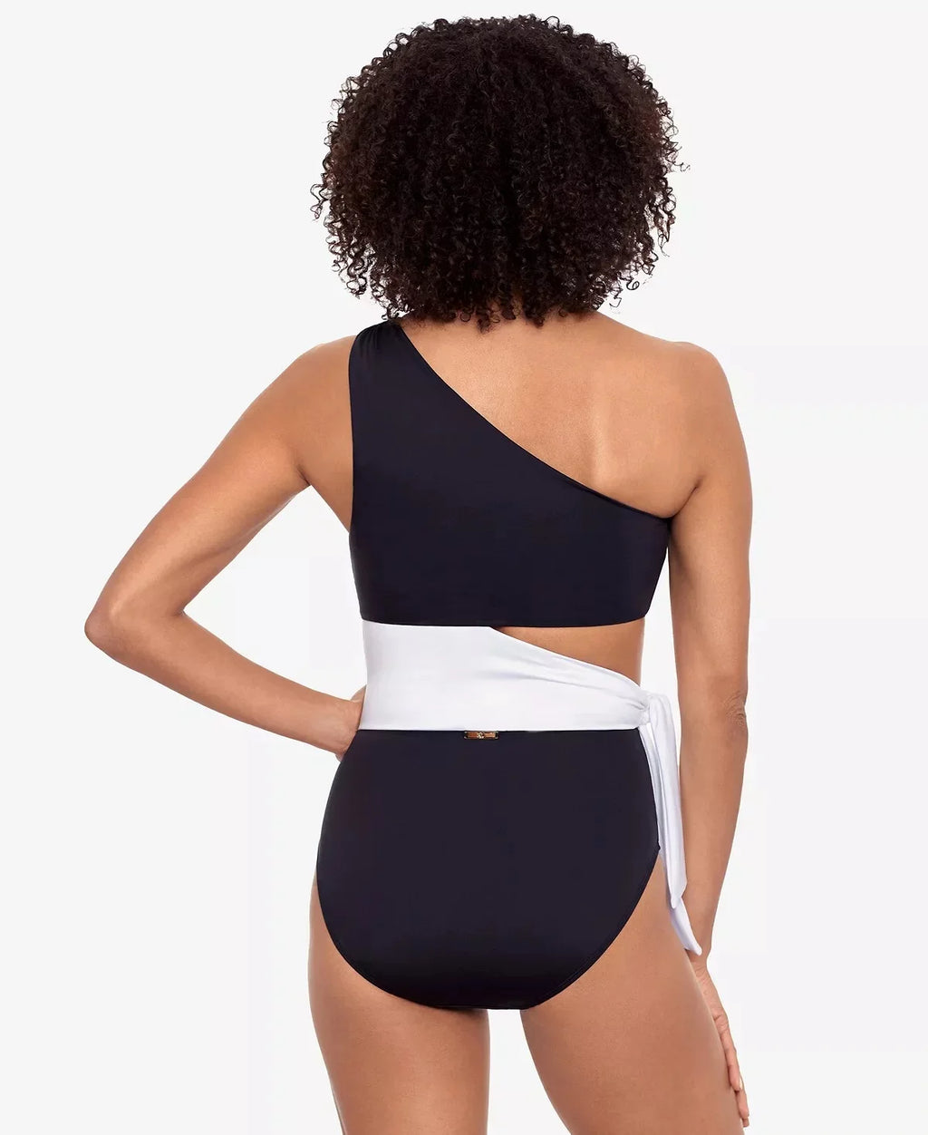 14 One-Piece Lauren US BLACK One-Shoulder Ralph Swimsuit, Cutout