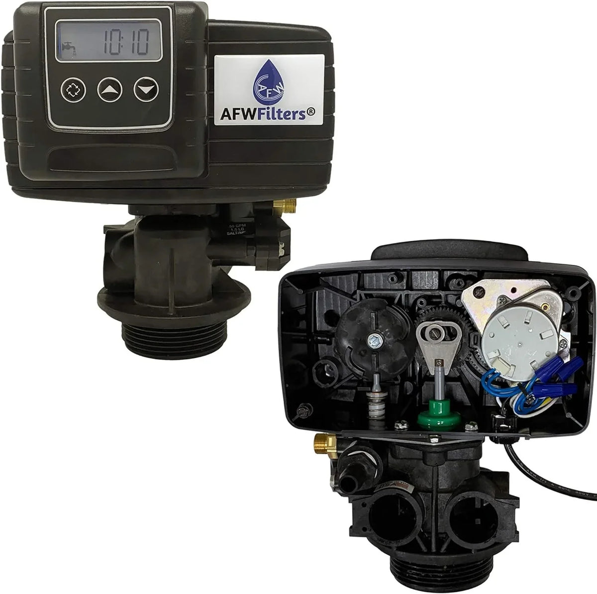 FNPT 64k Water Softener Whole 2 cubic Iron Stainless and Home Pro Connection, Blue AFWFilters 3/4" with Tanks Steel Resin, Foot Fine Mesh