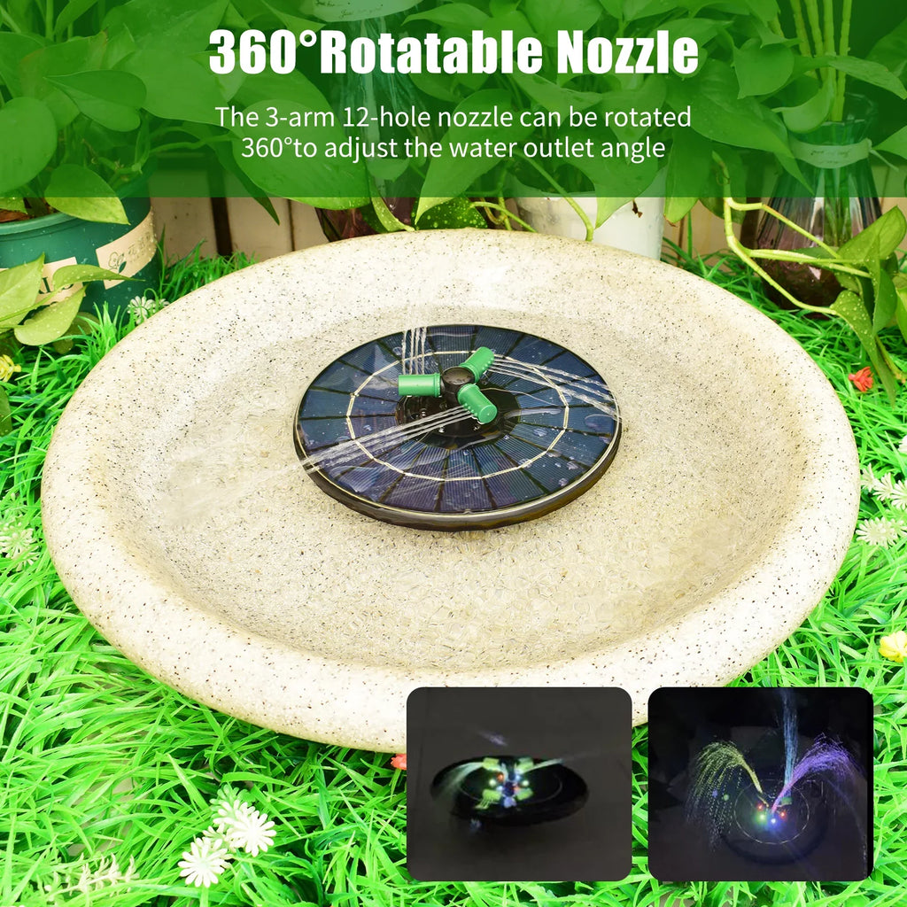 Rotatable Brewel With fountain,Battery Bath Nozzle Pump Auto-shut Yaliya Off Off Pond With Nozzle Auto-shut Pump Auto-shut 9 Inch Led 6w Solar Inch With Solar 9 Off Battery Water Rookin