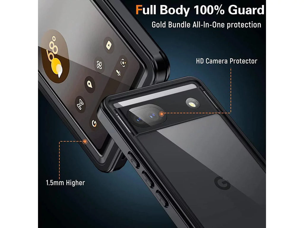 Screen Shockproof Cover Case IP68 Pixel Case, for Google 5G Back Waterproof Waterproof Protector Protective with 6A Clear Underwater 6A Google Pixel