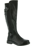 MEDITATE White Knee-High Faux Leather Block Boots Heel Mountain Womens