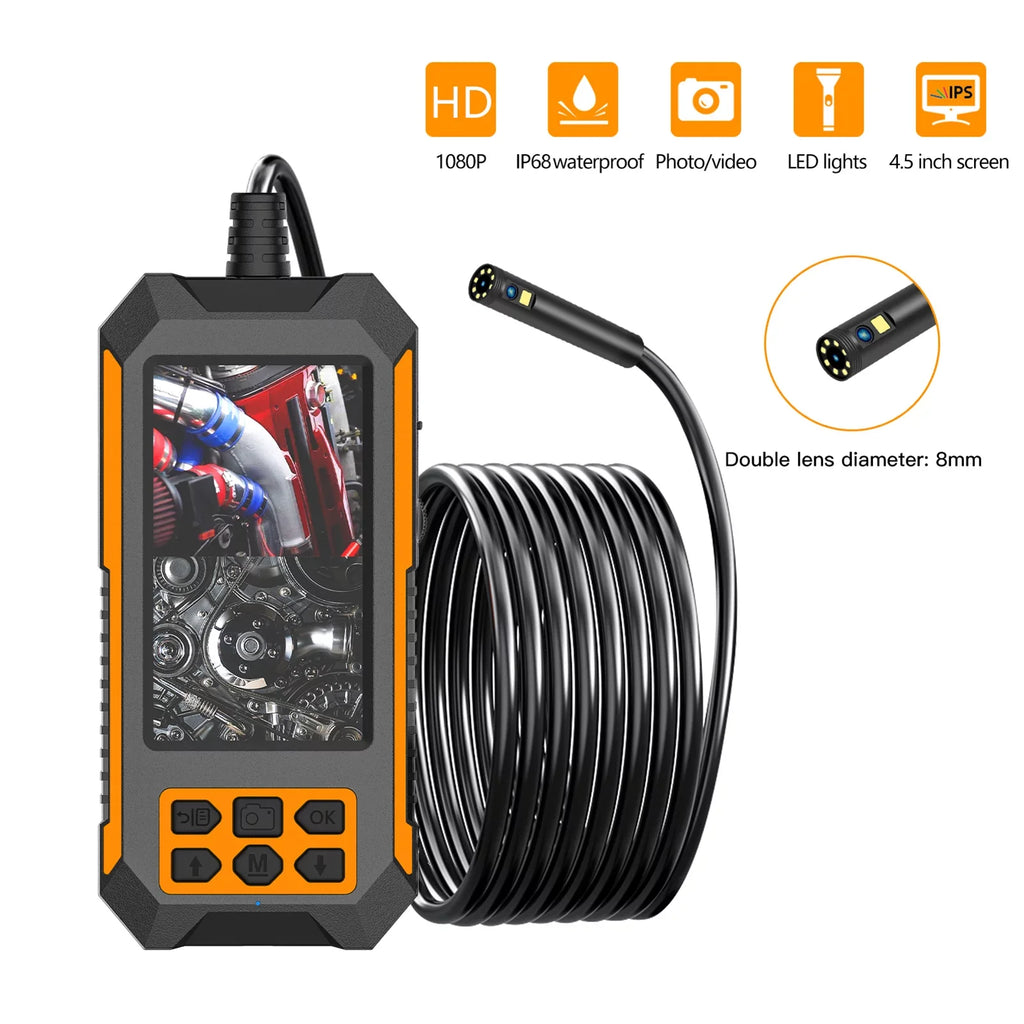 Waterproof Camera Industrial Dual Camera * Camera endoscope,1944P 4.5 IP68 Shinysix Display inch Camera LED 1944P Waterproof Camera IP68 5m inch Display inch 8 4.5 1080P/2592 Waterproof LED
