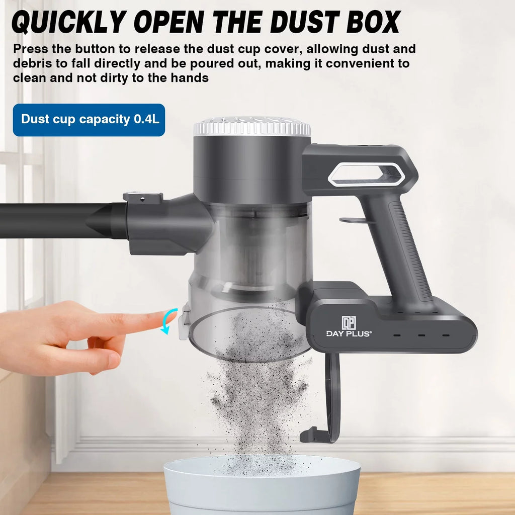 with Mins Runtime, for Home Powerful 30 in Dayplus Cleaners 1 Filtration Up Stick Cordless Batteries, Vacuum Lithium HEPA Vacuum to 6 Upright 2000mAh Cleaner,