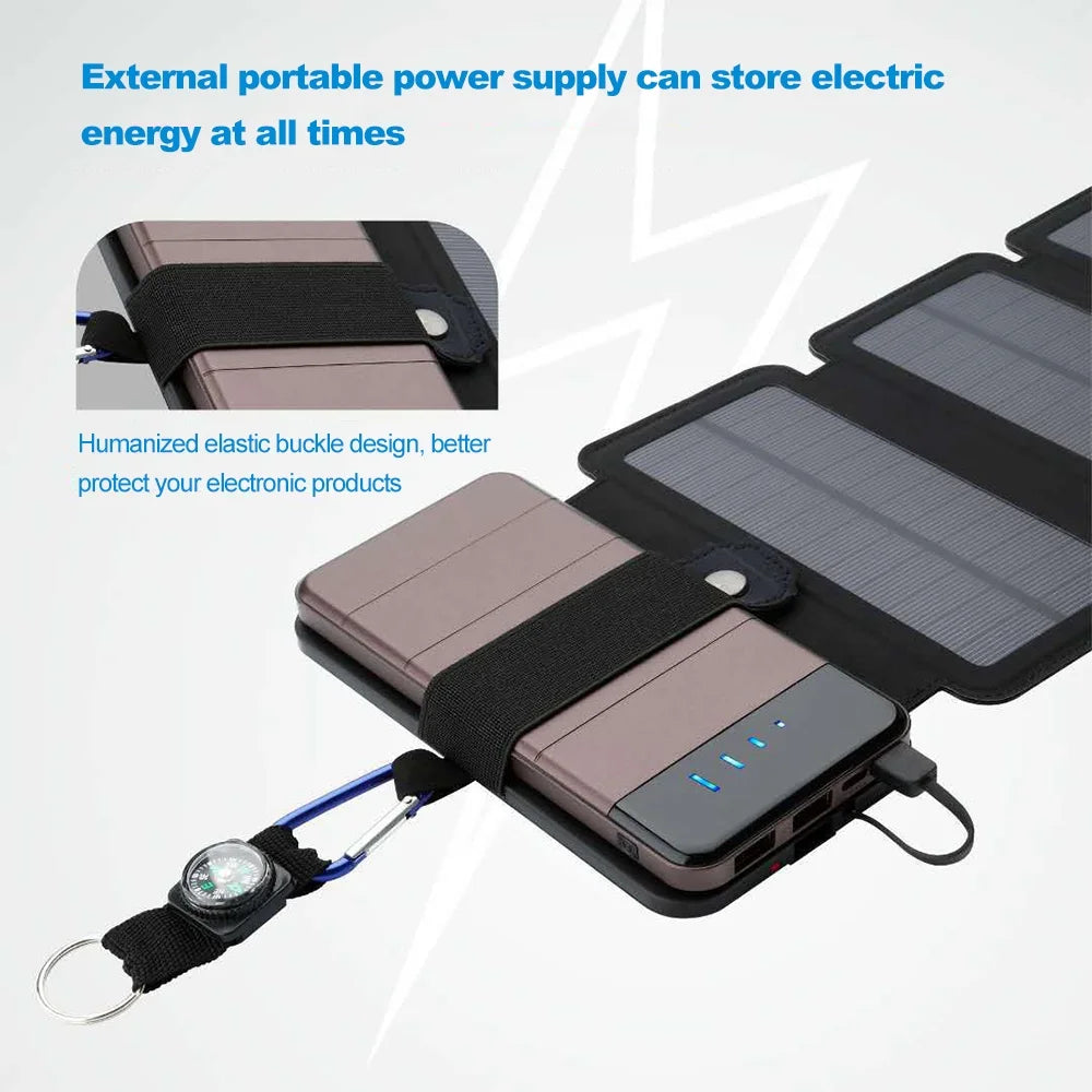 '- Koeb Qisuo Solar Huiop Charger,Solar Mobile Panel Removable PanelRemovable Dabey Pristin SolarMobile Anrio Outdoor MobileSolar 5pcs Solar