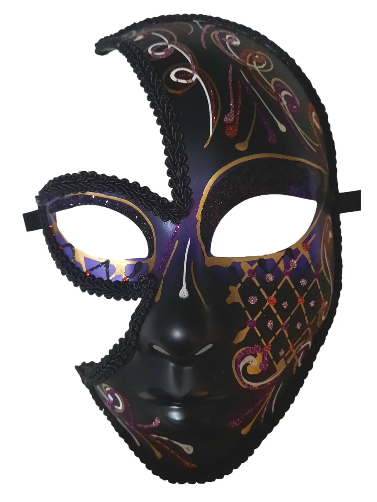 Out Fancy Full Masquerade Black Red Cut Mask