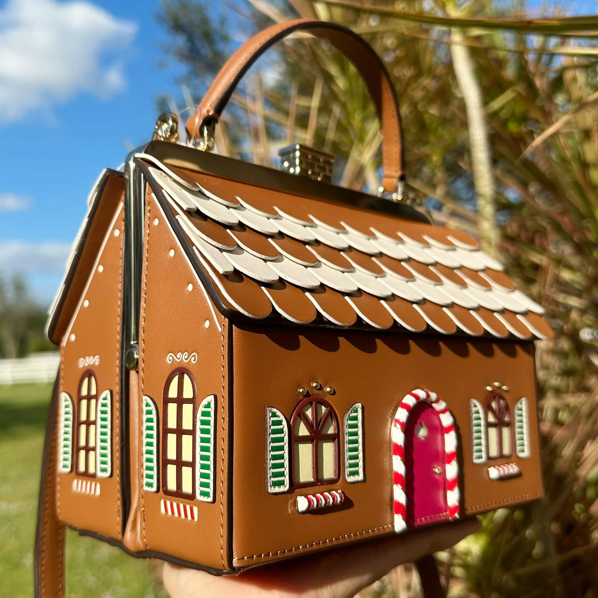 Rare Gingerbread Kate Novelty House Handbag Collection Crossbody Spade Holiday