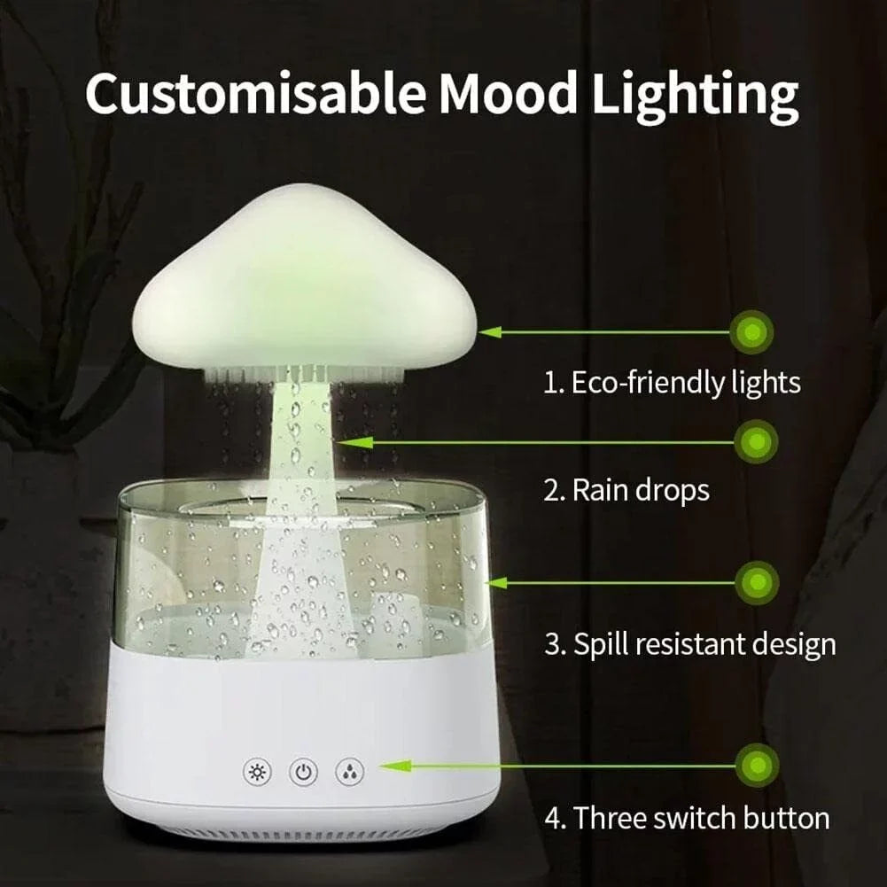 Mist, 450ml Light, 7 Bedside Cloud Relax Humidifier CJC Essential Drop Aromatherapy Rain Colors Diffuser Fountain Desk Sleep Oil LED Water