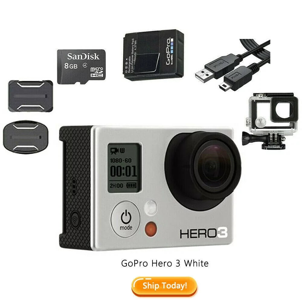 White Action DH Wi-Fi HERO3 GoPro Camera 1080P Waterproof Camcorder Cameras Edition
