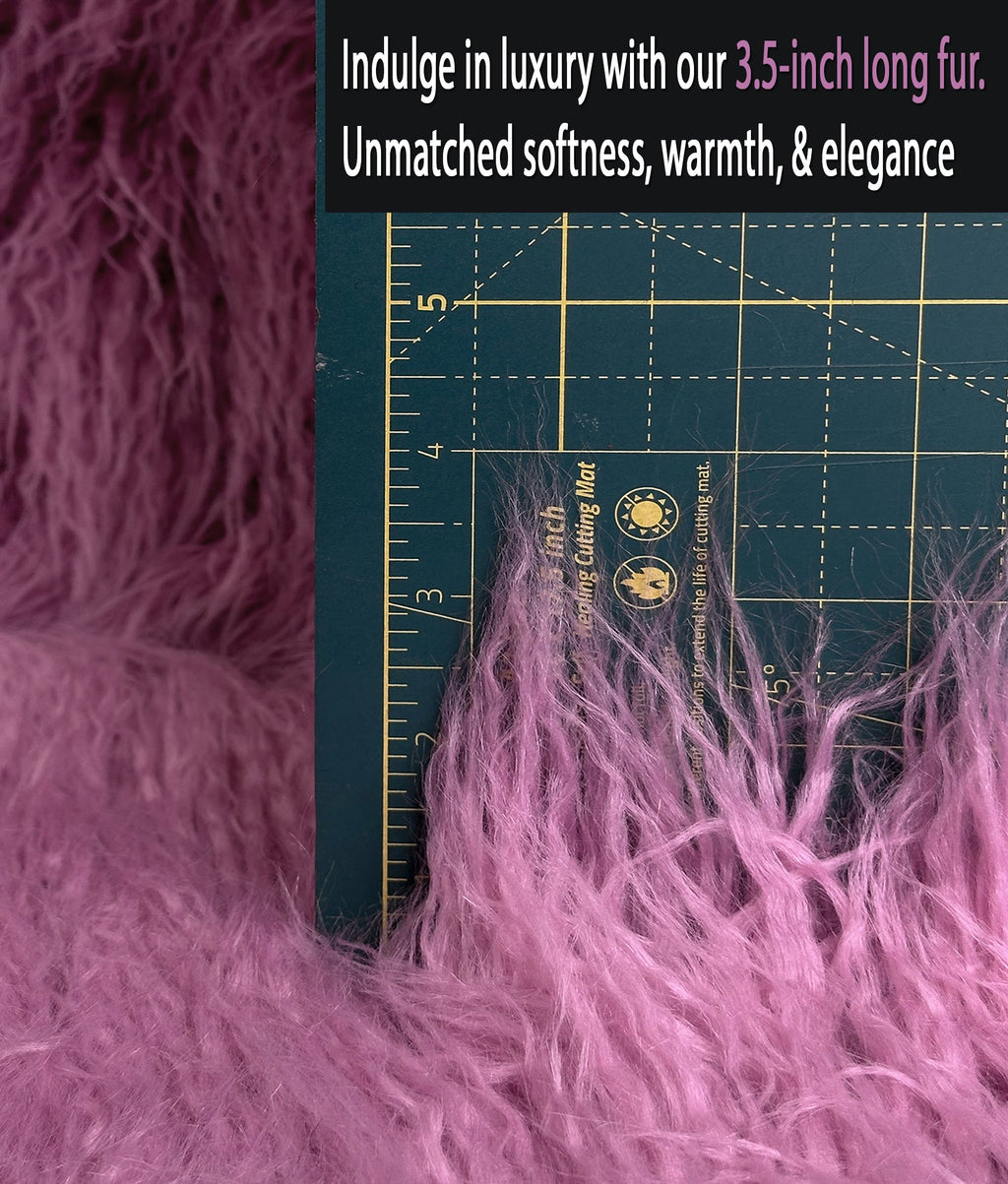 3.5" / Fake Rose) Yak 58" (Dusty Faux Continuous Craft, Yard Sewing Wide Fire LONG FUR Yarn Yard Pile 2.3oz Cosplay by Retardant Per Japanese CURLY Sold