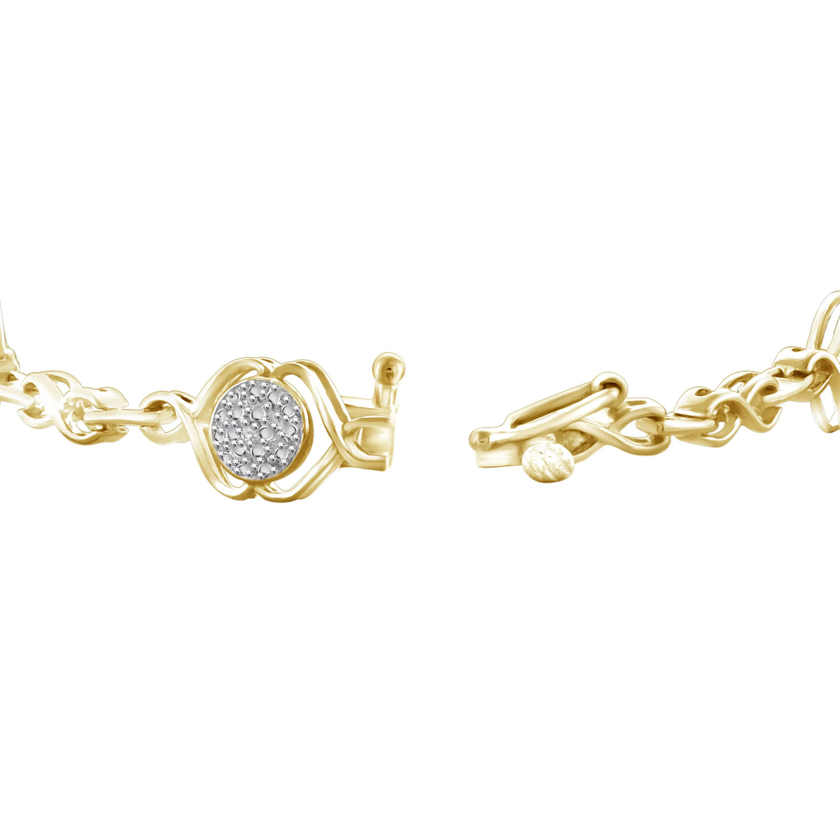 White Sterling Diamond Bracelet Accent Round-cut Silver